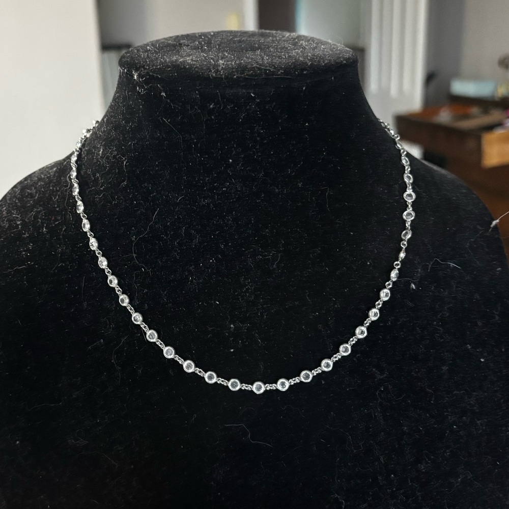 Touchstone Crystal by Swarovski Silver Channel Crystal Necklace